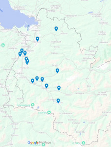 Vorarlberg Karte mit markierten Gemeinden